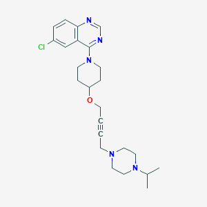 molecular formula C24H32ClN5O B6458767 6-chloro-4-[4-({4-[4-(propan-2-yl)piperazin-1-yl]but-2-yn-1-yl}oxy)piperidin-1-yl]quinazoline CAS No. 2548977-39-3