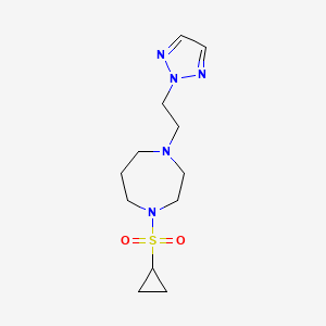 molecular formula C12H21N5O2S B6458777 1-(cyclopropanesulfonyl)-4-[2-(2H-1,2,3-triazol-2-yl)ethyl]-1,4-diazepane CAS No. 2549015-51-0