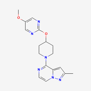 molecular formula C17H20N6O2 B6458794 5-methoxy-2-[(1-{2-methylpyrazolo[1,5-a]pyrazin-4-yl}piperidin-4-yl)oxy]pyrimidine CAS No. 2548995-51-1