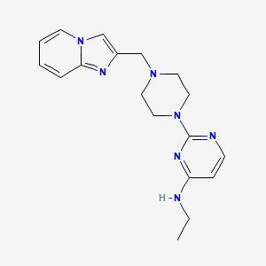 molecular formula C18H23N7 B6458839 N-ethyl-2-[4-({imidazo[1,2-a]pyridin-2-yl}methyl)piperazin-1-yl]pyrimidin-4-amine CAS No. 2549018-69-9