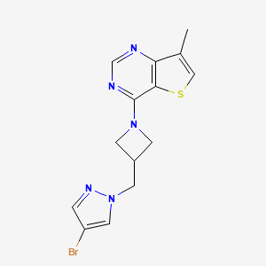 molecular formula C14H14BrN5S B6458869 4-bromo-1-[(1-{7-methylthieno[3,2-d]pyrimidin-4-yl}azetidin-3-yl)methyl]-1H-pyrazole CAS No. 2548977-89-3