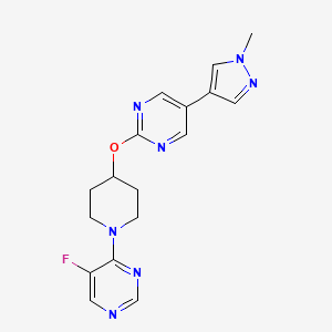 molecular formula C17H18FN7O B6458892 5-fluoro-4-(4-{[5-(1-methyl-1H-pyrazol-4-yl)pyrimidin-2-yl]oxy}piperidin-1-yl)pyrimidine CAS No. 2549018-93-9