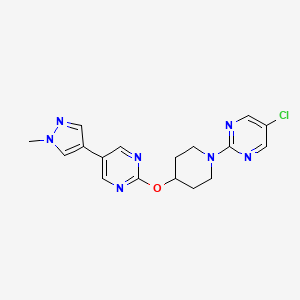 molecular formula C17H18ClN7O B6458952 5-chloro-2-(4-{[5-(1-methyl-1H-pyrazol-4-yl)pyrimidin-2-yl]oxy}piperidin-1-yl)pyrimidine CAS No. 2549001-08-1