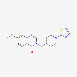 molecular formula C18H20N4O2S B6458968 7-methoxy-3-{[1-(1,3-thiazol-2-yl)piperidin-4-yl]methyl}-3,4-dihydroquinazolin-4-one CAS No. 2549024-55-5