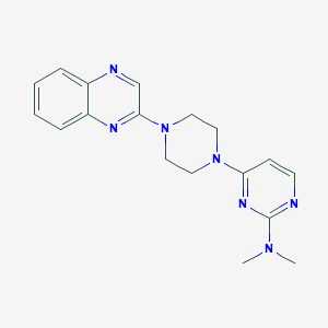 molecular formula C18H21N7 B6459009 N,N-dimethyl-4-[4-(quinoxalin-2-yl)piperazin-1-yl]pyrimidin-2-amine CAS No. 2548999-49-9