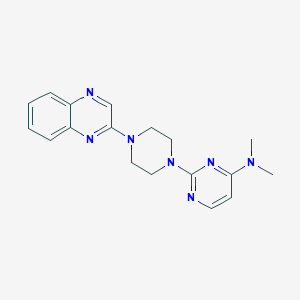 molecular formula C18H21N7 B6459014 N,N-dimethyl-2-[4-(quinoxalin-2-yl)piperazin-1-yl]pyrimidin-4-amine CAS No. 2549039-44-1