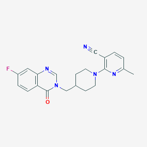 2-{4-[(7-fluoro-4-oxo-3,4-dihydroquinazolin-3-yl)methyl]piperidin-1-yl}-6-methylpyridine-3-carbonitrile