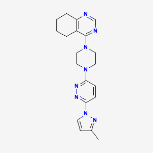 molecular formula C20H24N8 B6459066 4-{4-[6-(3-methyl-1H-pyrazol-1-yl)pyridazin-3-yl]piperazin-1-yl}-5,6,7,8-tetrahydroquinazoline CAS No. 2549056-18-8