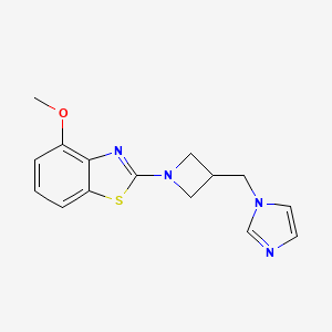 molecular formula C15H16N4OS B6459077 2-{3-[(1H-imidazol-1-yl)methyl]azetidin-1-yl}-4-methoxy-1,3-benzothiazole CAS No. 2549006-87-1