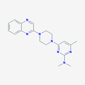 molecular formula C19H23N7 B6459080 N,N,4-trimethyl-6-[4-(quinoxalin-2-yl)piperazin-1-yl]pyrimidin-2-amine CAS No. 2549036-21-5