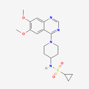 molecular formula C18H24N4O4S B6459084 N-[1-(6,7-dimethoxyquinazolin-4-yl)piperidin-4-yl]cyclopropanesulfonamide CAS No. 2548982-81-4