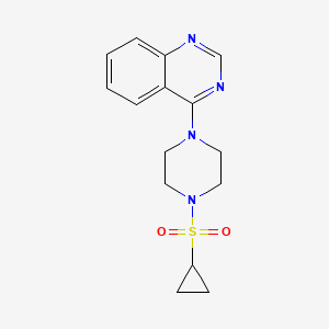 molecular formula C15H18N4O2S B6459088 4-[4-(cyclopropanesulfonyl)piperazin-1-yl]quinazoline CAS No. 2548988-70-9