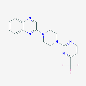 molecular formula C17H15F3N6 B6459100 2-{4-[4-(trifluoromethyl)pyrimidin-2-yl]piperazin-1-yl}quinoxaline CAS No. 2549026-31-3