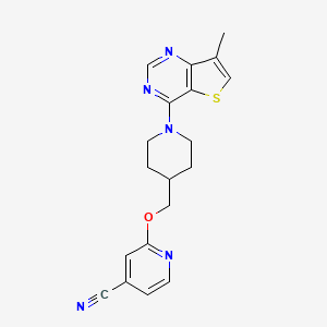 molecular formula C19H19N5OS B6459107 2-[(1-{7-methylthieno[3,2-d]pyrimidin-4-yl}piperidin-4-yl)methoxy]pyridine-4-carbonitrile CAS No. 2549028-77-3