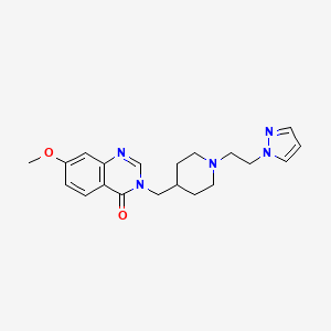 7-methoxy-3-({1-[2-(1H-pyrazol-1-yl)ethyl]piperidin-4-yl}methyl)-3,4-dihydroquinazolin-4-one