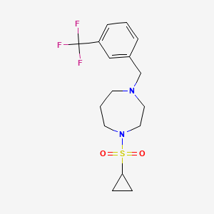 molecular formula C16H21F3N2O2S B6459111 1-(cyclopropanesulfonyl)-4-{[3-(trifluoromethyl)phenyl]methyl}-1,4-diazepane CAS No. 2549039-64-5