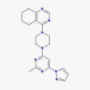 molecular formula C20H24N8 B6459132 4-{4-[2-methyl-6-(1H-pyrazol-1-yl)pyrimidin-4-yl]piperazin-1-yl}-5,6,7,8-tetrahydroquinazoline CAS No. 2549002-77-7