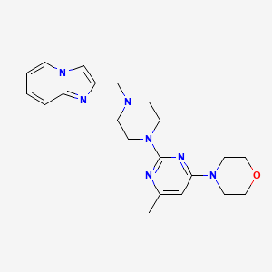 molecular formula C21H27N7O B6459148 4-{2-[4-({imidazo[1,2-a]pyridin-2-yl}methyl)piperazin-1-yl]-6-methylpyrimidin-4-yl}morpholine CAS No. 2548978-50-1