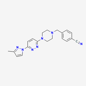 molecular formula C20H21N7 B6459170 4-({4-[6-(3-methyl-1H-pyrazol-1-yl)pyridazin-3-yl]piperazin-1-yl}methyl)benzonitrile CAS No. 2549032-47-3