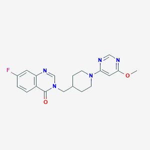 molecular formula C19H20FN5O2 B6459175 7-fluoro-3-{[1-(6-methoxypyrimidin-4-yl)piperidin-4-yl]methyl}-3,4-dihydroquinazolin-4-one CAS No. 2548999-99-9