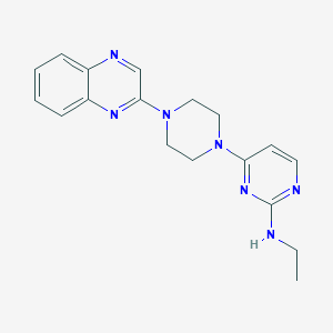 molecular formula C18H21N7 B6459190 N-ethyl-4-[4-(quinoxalin-2-yl)piperazin-1-yl]pyrimidin-2-amine CAS No. 2549028-20-6