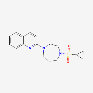 molecular formula C17H21N3O2S B6459201 2-[4-(cyclopropanesulfonyl)-1,4-diazepan-1-yl]quinoline CAS No. 2549045-06-7