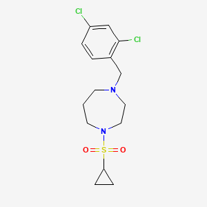 molecular formula C15H20Cl2N2O2S B6459249 1-(cyclopropanesulfonyl)-4-[(2,4-dichlorophenyl)methyl]-1,4-diazepane CAS No. 2549022-44-6