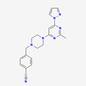 4-({4-[2-methyl-6-(1H-pyrazol-1-yl)pyrimidin-4-yl]piperazin-1-yl}methyl)benzonitrile