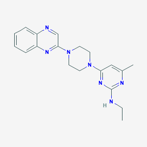 molecular formula C19H23N7 B6459285 N-ethyl-4-methyl-6-[4-(quinoxalin-2-yl)piperazin-1-yl]pyrimidin-2-amine CAS No. 2549049-10-5