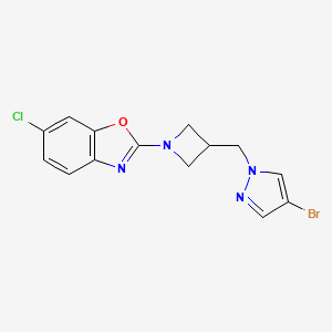 2-{3-[(4-bromo-1H-pyrazol-1-yl)methyl]azetidin-1-yl}-6-chloro-1,3-benzoxazole