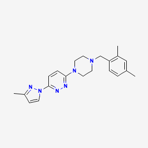 molecular formula C21H26N6 B6459339 3-{4-[(2,4-dimethylphenyl)methyl]piperazin-1-yl}-6-(3-methyl-1H-pyrazol-1-yl)pyridazine CAS No. 2549028-39-7