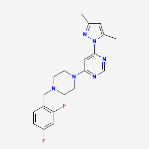 molecular formula C20H22F2N6 B6459387 4-{4-[(2,4-difluorophenyl)methyl]piperazin-1-yl}-6-(3,5-dimethyl-1H-pyrazol-1-yl)pyrimidine CAS No. 2549004-88-6