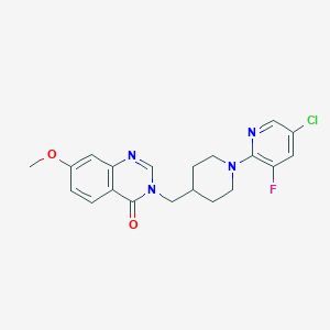 molecular formula C20H20ClFN4O2 B6459396 3-{[1-(5-chloro-3-fluoropyridin-2-yl)piperidin-4-yl]methyl}-7-methoxy-3,4-dihydroquinazolin-4-one CAS No. 2549004-97-7