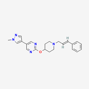 molecular formula C22H25N5O B6459422 5-(1-methyl-1H-pyrazol-4-yl)-2-({1-[(2E)-3-phenylprop-2-en-1-yl]piperidin-4-yl}oxy)pyrimidine CAS No. 2549133-26-6