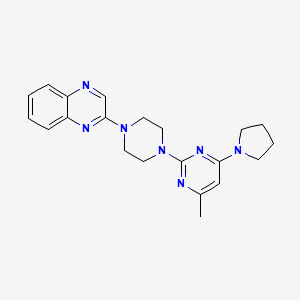 molecular formula C21H25N7 B6459434 2-{4-[4-methyl-6-(pyrrolidin-1-yl)pyrimidin-2-yl]piperazin-1-yl}quinoxaline CAS No. 2548987-26-2