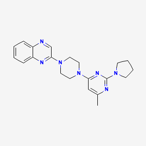 molecular formula C21H25N7 B6459436 2-{4-[6-methyl-2-(pyrrolidin-1-yl)pyrimidin-4-yl]piperazin-1-yl}quinoxaline CAS No. 2549065-80-5