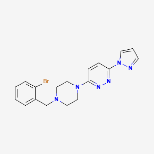 molecular formula C18H19BrN6 B6459441 3-{4-[(2-bromophenyl)methyl]piperazin-1-yl}-6-(1H-pyrazol-1-yl)pyridazine CAS No. 2549048-93-1