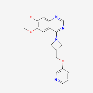 molecular formula C19H20N4O3 B6459447 6,7-dimethoxy-4-{3-[(pyridin-3-yloxy)methyl]azetidin-1-yl}quinazoline CAS No. 2549065-52-1