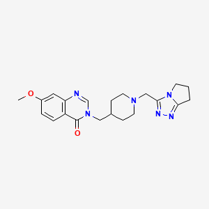 molecular formula C21H26N6O2 B6459449 7-methoxy-3-{[1-({5H,6H,7H-pyrrolo[2,1-c][1,2,4]triazol-3-yl}methyl)piperidin-4-yl]methyl}-3,4-dihydroquinazolin-4-one CAS No. 2549052-88-0