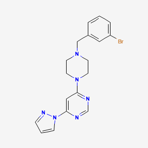 molecular formula C18H19BrN6 B6459460 4-{4-[(3-bromophenyl)methyl]piperazin-1-yl}-6-(1H-pyrazol-1-yl)pyrimidine CAS No. 2549052-89-1