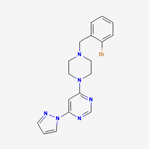 molecular formula C18H19BrN6 B6459466 4-{4-[(2-bromophenyl)methyl]piperazin-1-yl}-6-(1H-pyrazol-1-yl)pyrimidine CAS No. 2549066-64-8