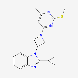 molecular formula C19H21N5S B6459468 2-cyclopropyl-1-{1-[6-methyl-2-(methylsulfanyl)pyrimidin-4-yl]azetidin-3-yl}-1H-1,3-benzodiazole CAS No. 2549035-18-7