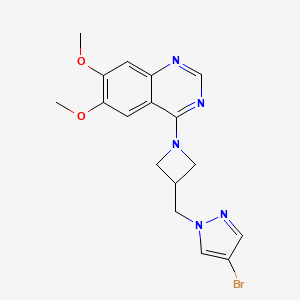 molecular formula C17H18BrN5O2 B6459502 4-{3-[(4-bromo-1H-pyrazol-1-yl)methyl]azetidin-1-yl}-6,7-dimethoxyquinazoline CAS No. 2549015-71-4