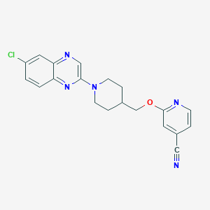 molecular formula C20H18ClN5O B6459512 2-{[1-(6-chloroquinoxalin-2-yl)piperidin-4-yl]methoxy}pyridine-4-carbonitrile CAS No. 2549034-21-9