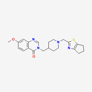 3-{[1-({4H,5H,6H-cyclopenta[d][1,3]thiazol-2-yl}methyl)piperidin-4-yl]methyl}-7-methoxy-3,4-dihydroquinazolin-4-one