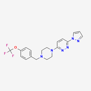 molecular formula C19H19F3N6O B6459532 3-(1H-pyrazol-1-yl)-6-(4-{[4-(trifluoromethoxy)phenyl]methyl}piperazin-1-yl)pyridazine CAS No. 2549052-85-7