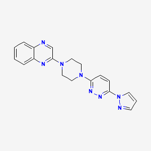 molecular formula C19H18N8 B6459581 2-{4-[6-(1H-pyrazol-1-yl)pyridazin-3-yl]piperazin-1-yl}quinoxaline CAS No. 2549026-34-6