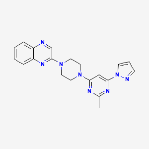 molecular formula C20H20N8 B6459585 2-{4-[2-methyl-6-(1H-pyrazol-1-yl)pyrimidin-4-yl]piperazin-1-yl}quinoxaline CAS No. 2549003-95-2