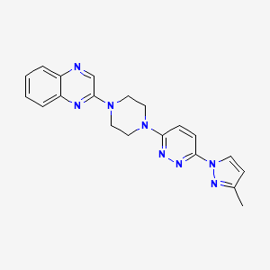 molecular formula C20H20N8 B6459590 2-{4-[6-(3-methyl-1H-pyrazol-1-yl)pyridazin-3-yl]piperazin-1-yl}quinoxaline CAS No. 2549006-40-6