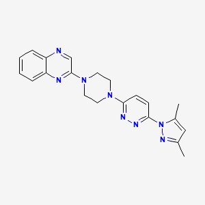 molecular formula C21H22N8 B6459602 2-{4-[6-(3,5-dimethyl-1H-pyrazol-1-yl)pyridazin-3-yl]piperazin-1-yl}quinoxaline CAS No. 2549033-44-3